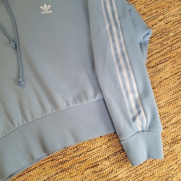 ADIDAS Originals Cropped Hoodie with Satin Tape | size LARGE - Picture 6 of 7
